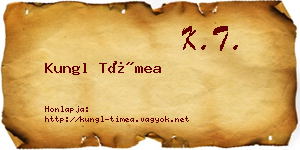 Kungl Tímea névjegykártya